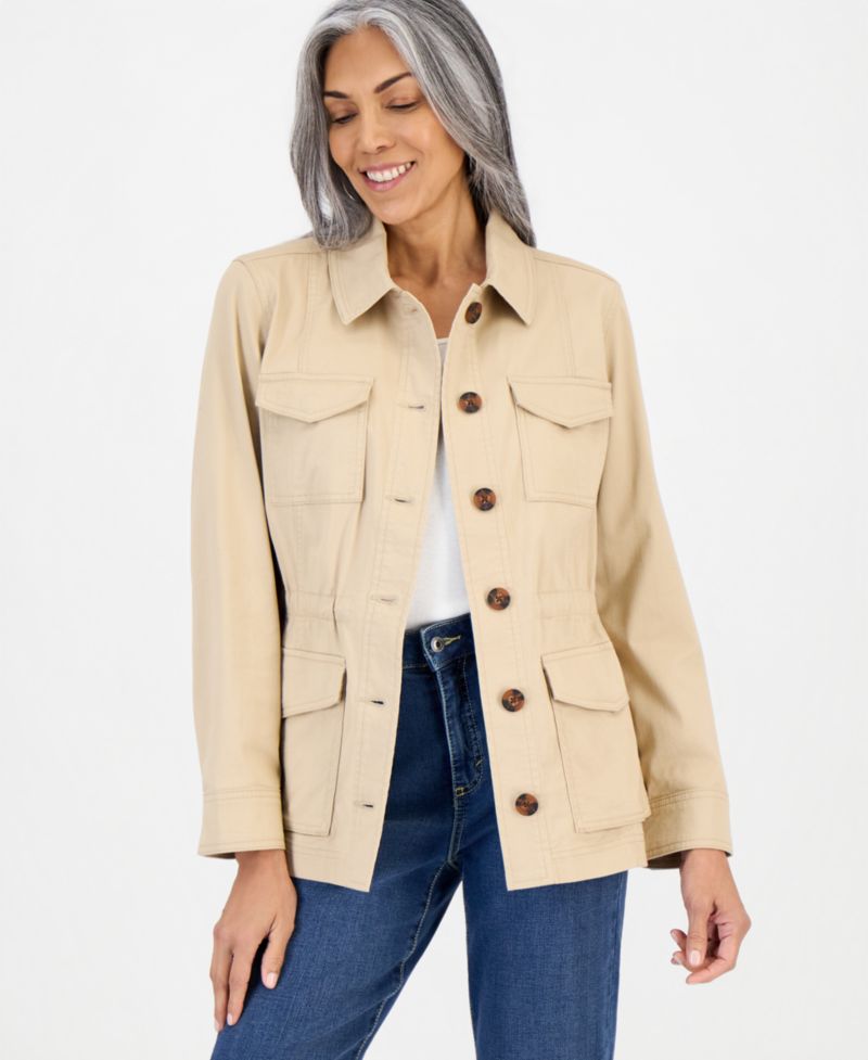 Women's Tie Waist Utility Field Jacket
