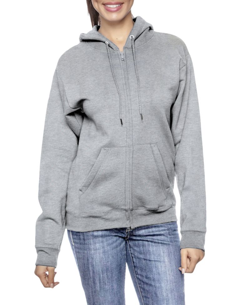 Women's Fleece-Lined Loose-Fit Full-Zip Sweater Hoodie
