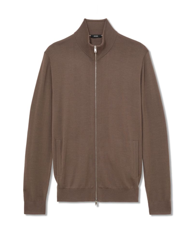 Men's Hampshire Slim-Fit Merino Wool Funnel-Neck Cardigan