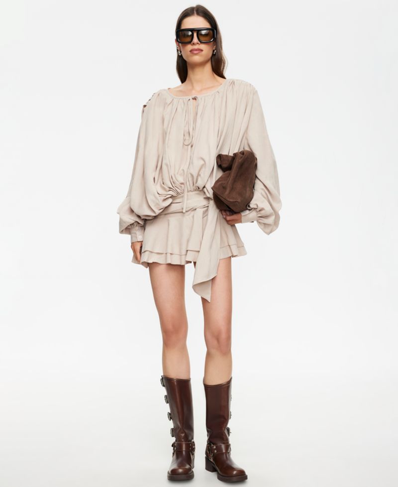 Women's Long-Sleeve Crewneck Mini Dress