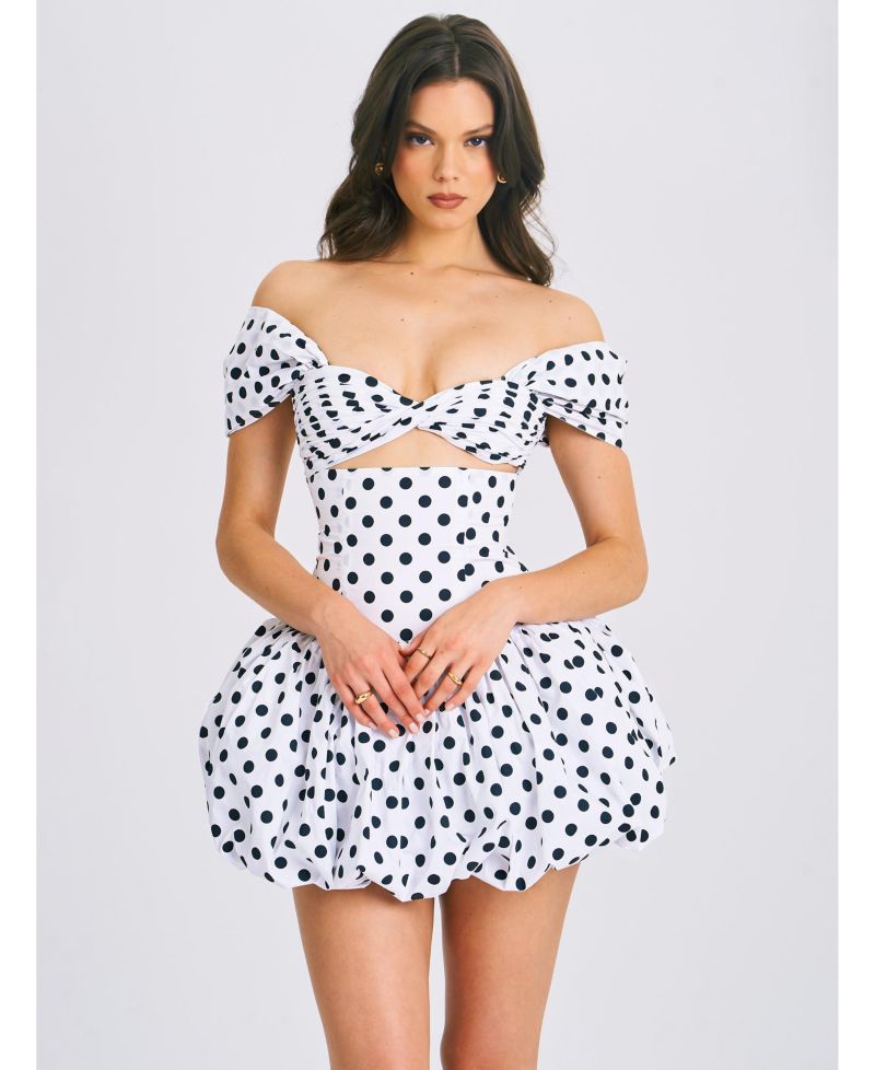 Women's Umika Polka Dots Bubble Hem Mini Dress