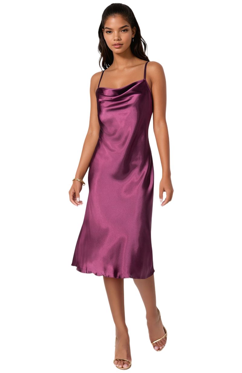 Women's Satin Midi Slip Dress