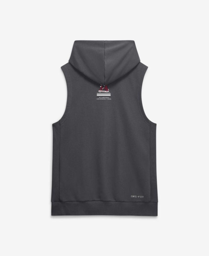 Men's Anthracite Alabama Crimson Tide 2026 Sideline Sleeveless Dri-FIT Hoodie