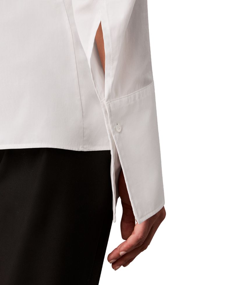 Petite Collared Neck Long-Sleeve Shirt