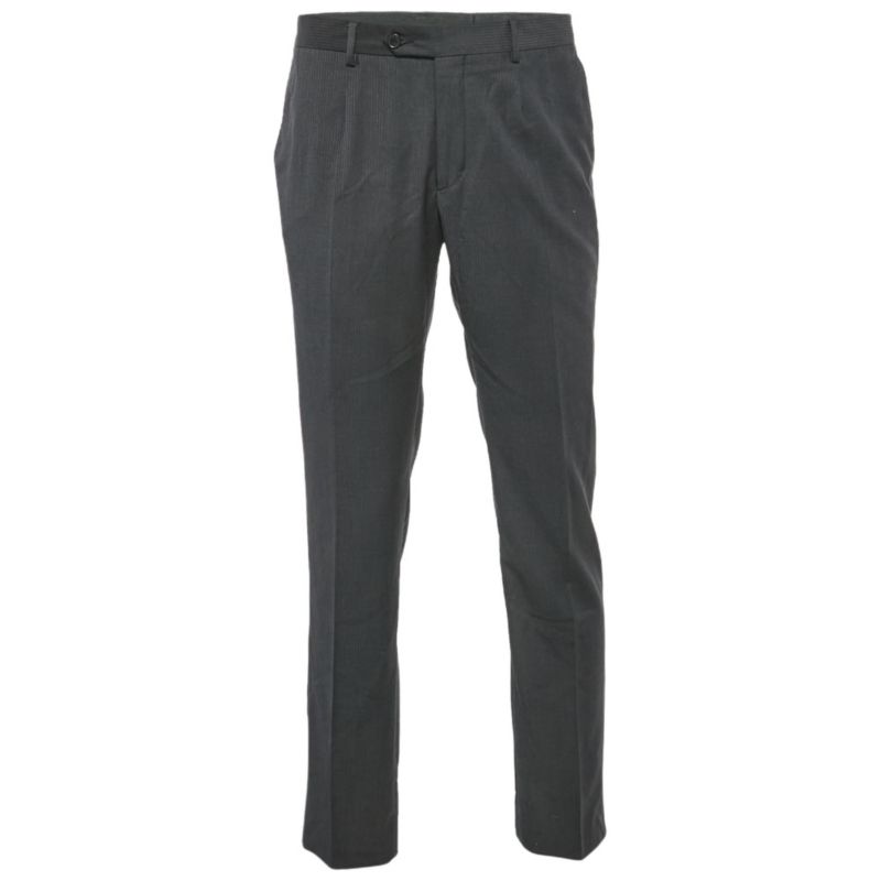 Men's Black Pinstripe Crepe Formal Trousers