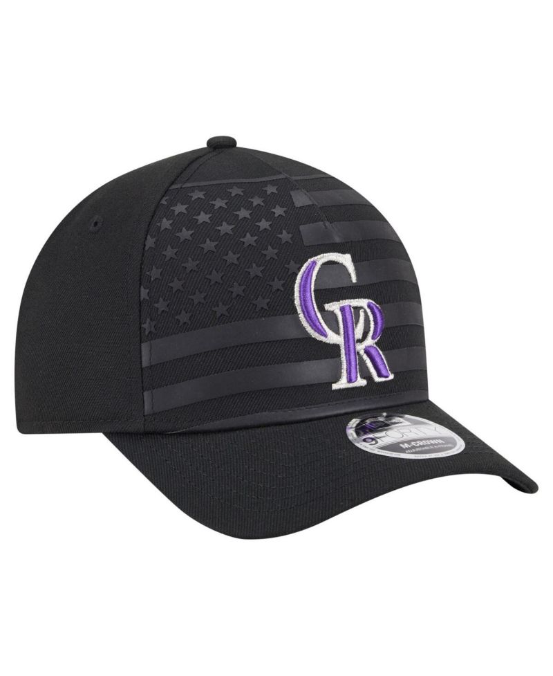 Men's Black Colorado Rockies American Flag 9FORTY M-Crown A-Frame Adjustable Hat