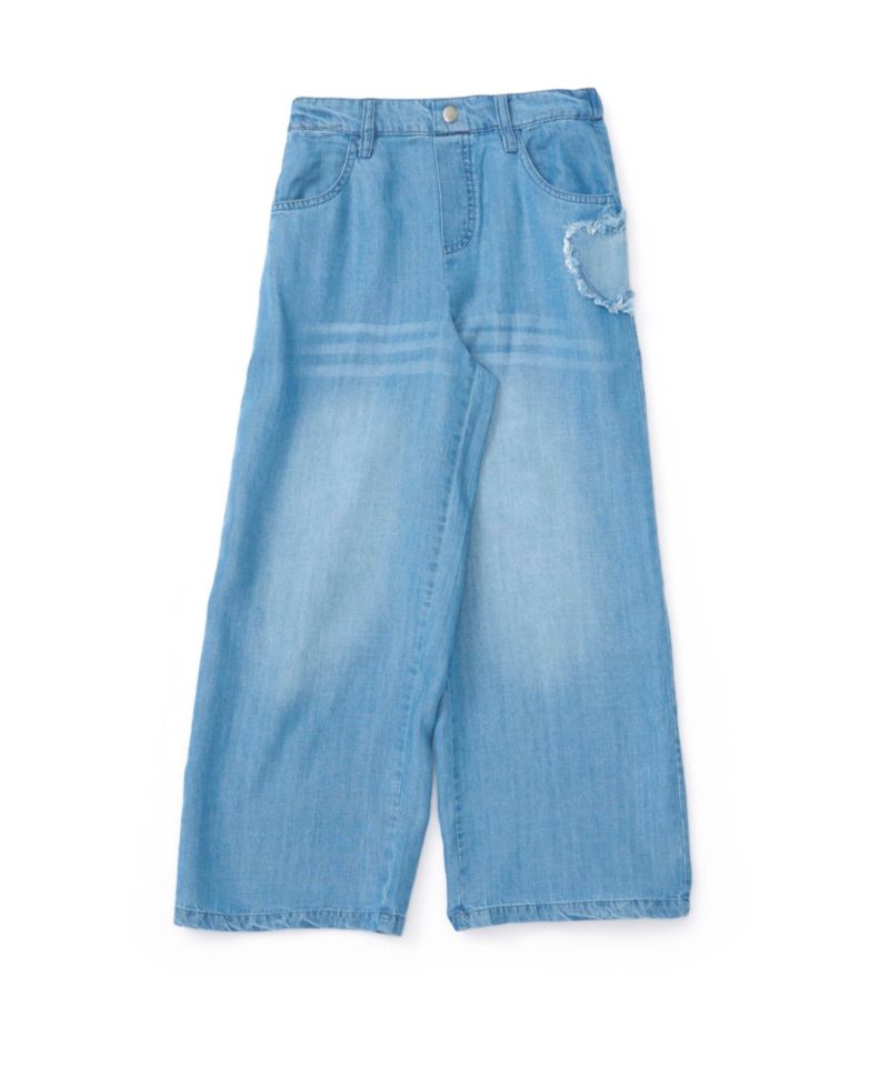Girls' 7-16 Denim Pant with Heart Embroidered Jeans