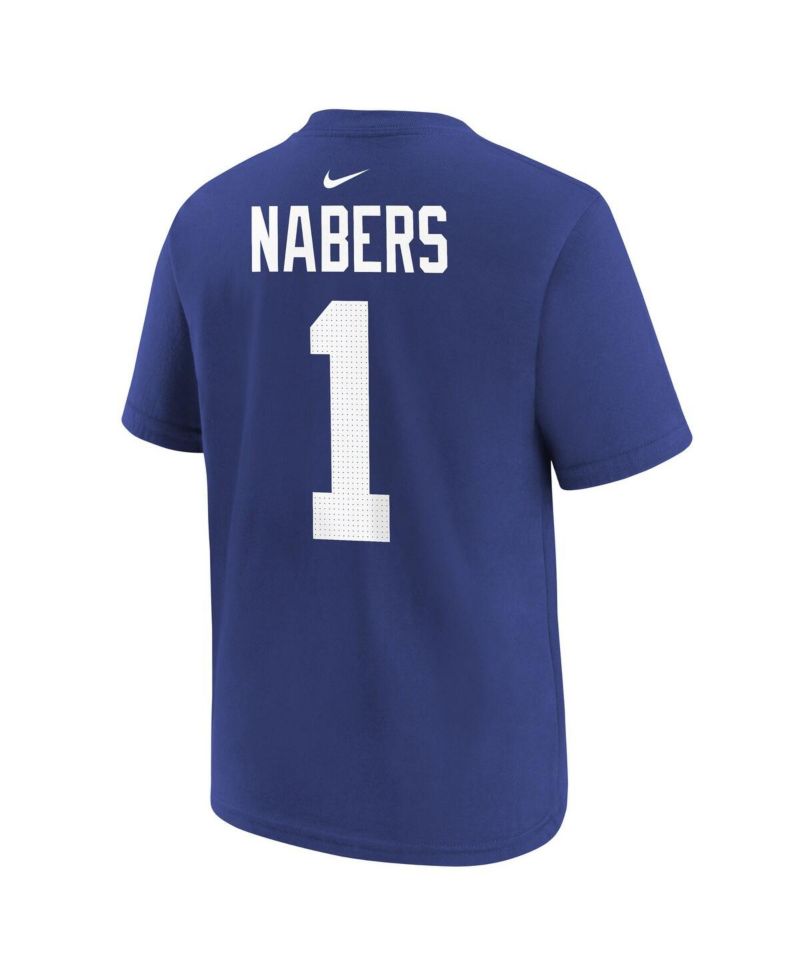 Men's Malik Nabers Royal New York Giants Player Name & Number T-Shirt