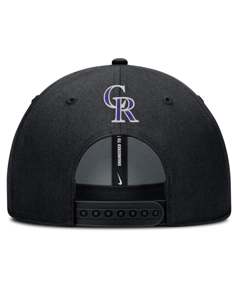 Men's Black Colorado Rockies Rise Gaberdine Adjustable Hat