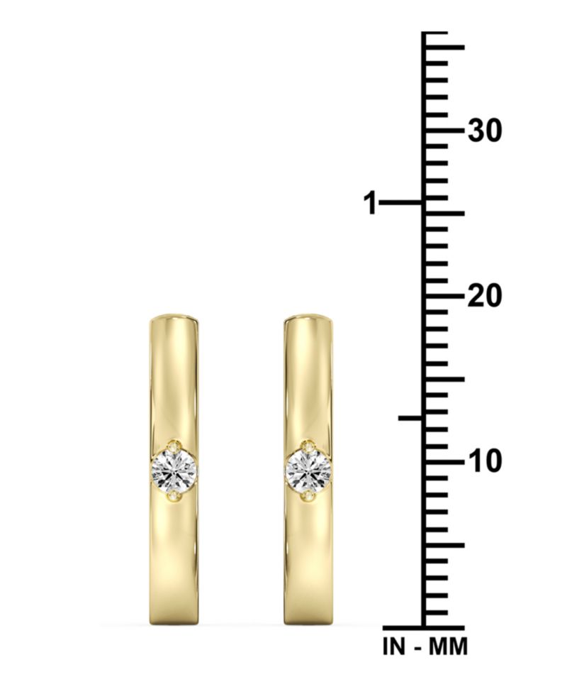 Lab-Grown Diamond Hoop Earrings (1/10 ct. t.w.) in 14k Yellow Gold-Plated Sterling Silver