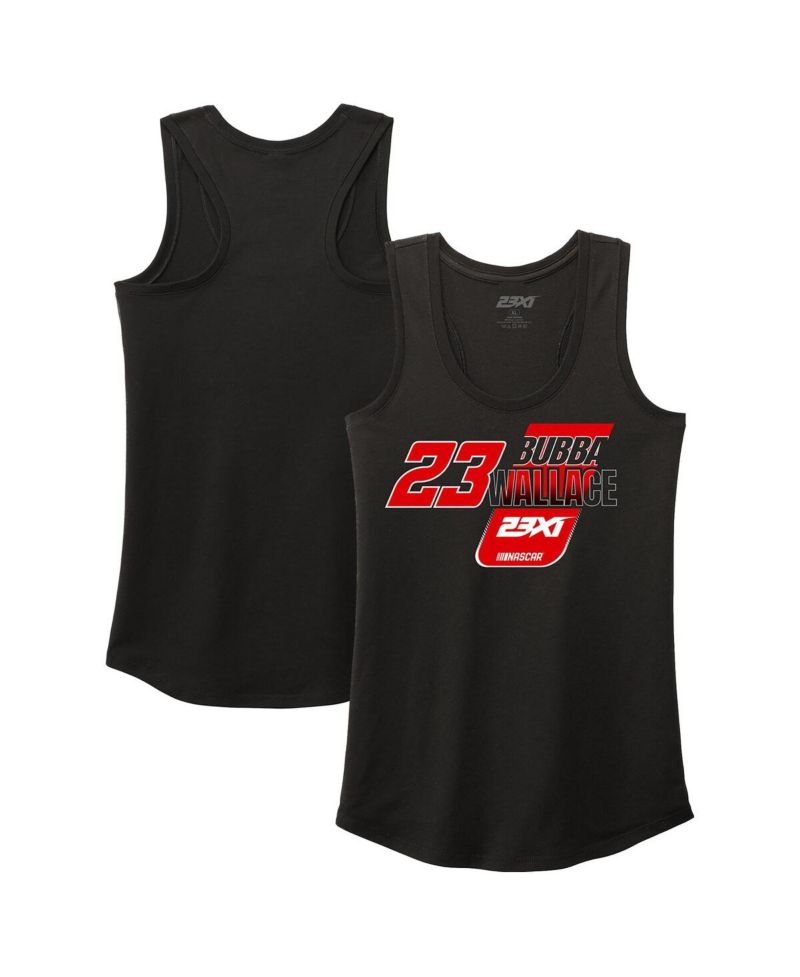 Женская черная майка Bubba Wallace Racer Back из трехслойной ткани
