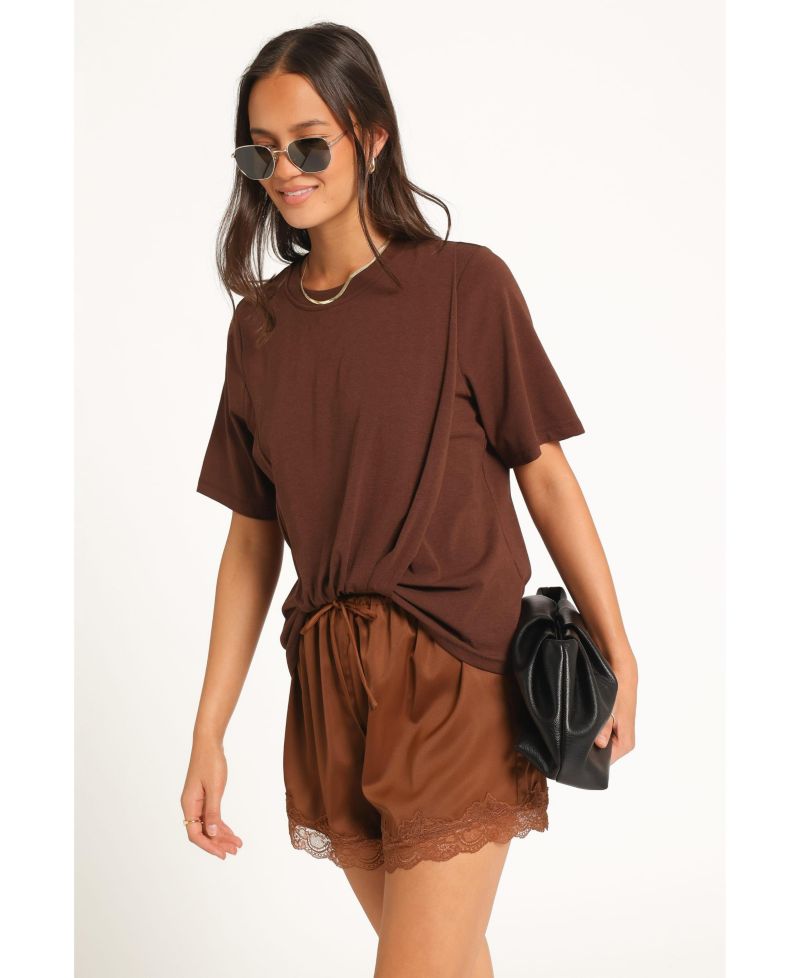 Women's Landon Front-Twist-Tuck Knit T-Shirt