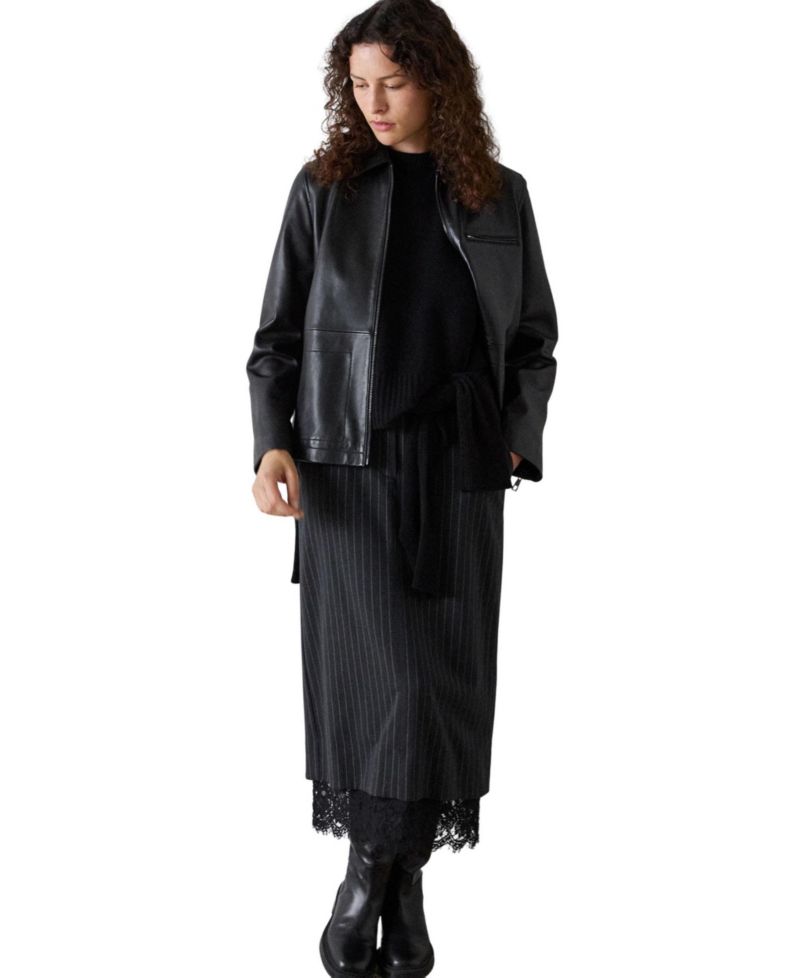 Women's Kate Zip-Front Leather Jacket