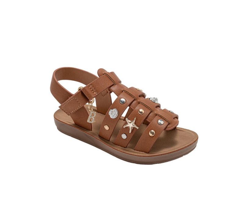 Big Girls Girl's Fashion Sandals - Dressy Shoes with Decorative Metal Charms