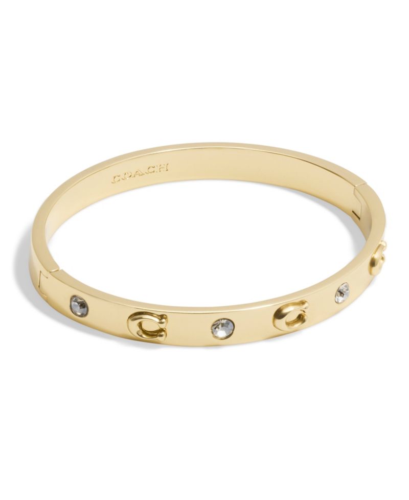Boxed Faux Stone Signature Sculpted C Bangle Bracelet