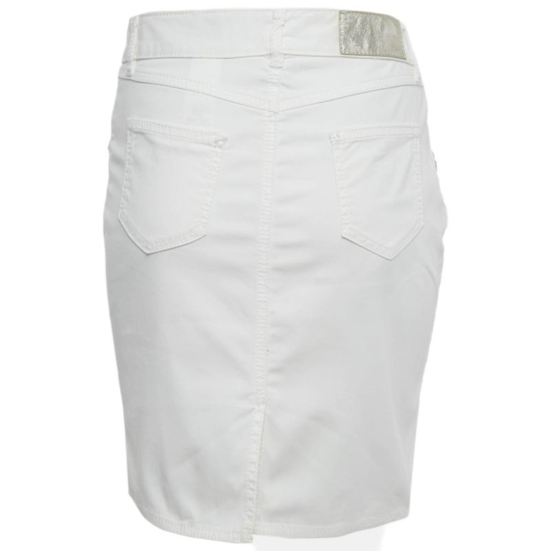 Women's Jeans White Denim Button Detail Pencil Skirt