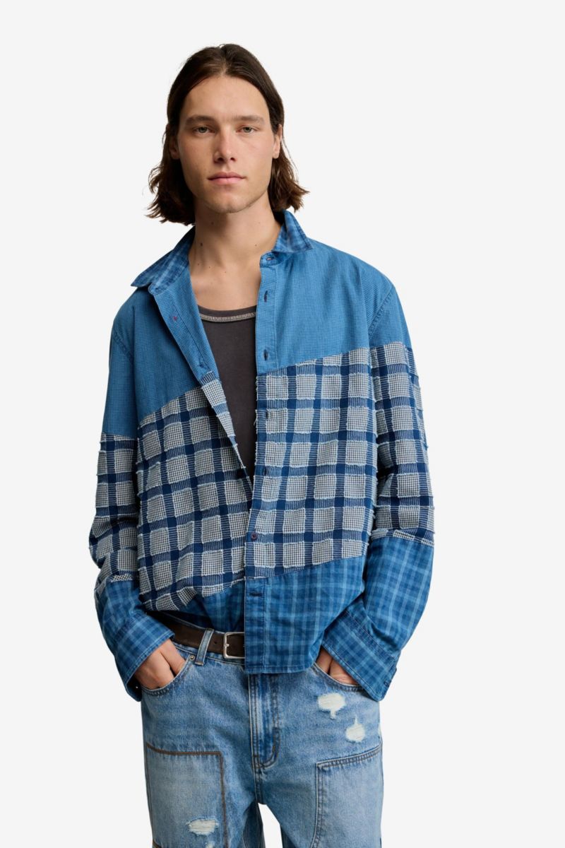 Men's Patch checks shirt