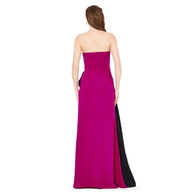 Women's Contrast Bow Detail Crepe Gown