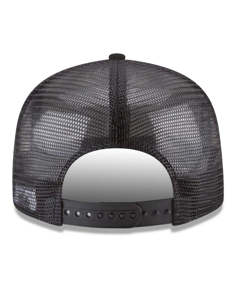 Men's Black Golden State Warriors Core Logo Meshback 9FIFTY Snapback Hat