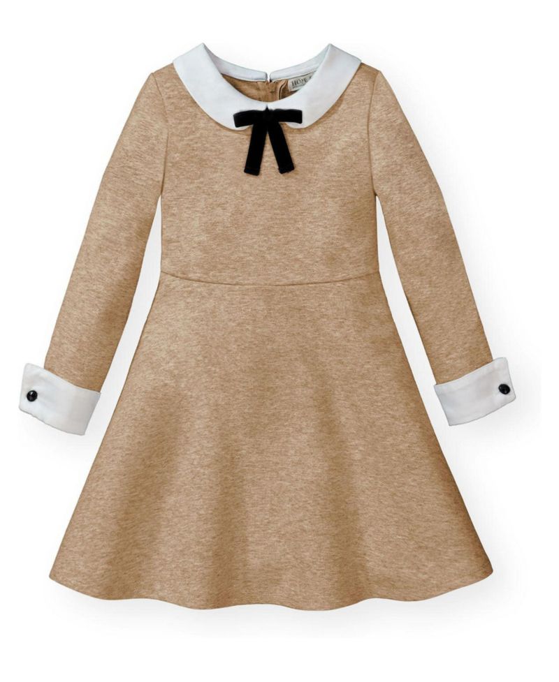 Little Girls (6 - 12) French Look Ponte Dress with Bow