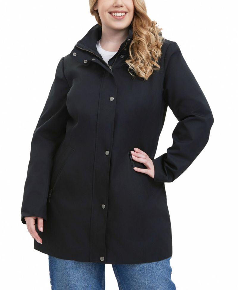 Plus Size Water-Resistant Hooded Anorak Jacket