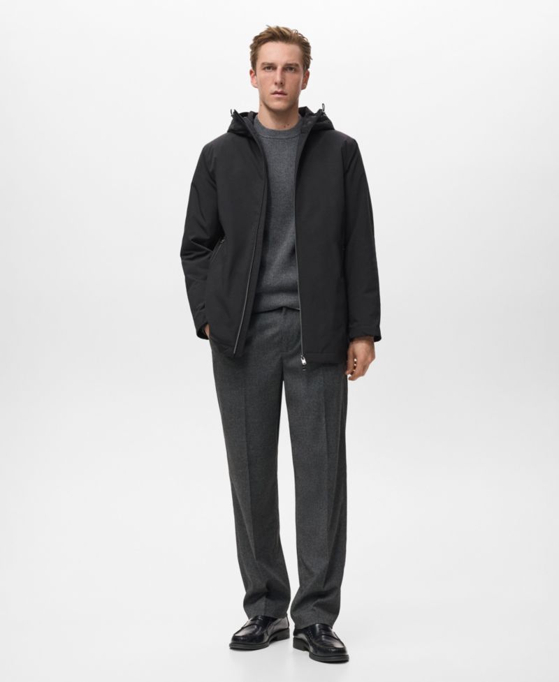 Men's Water-Repellent Hooded Parka