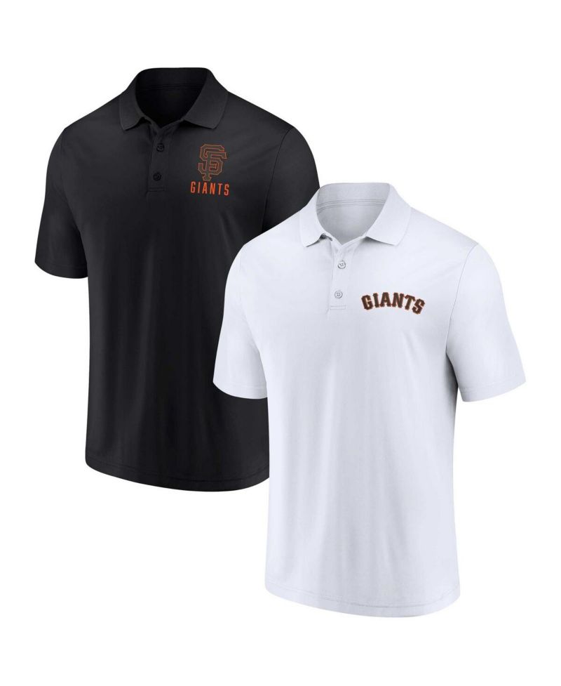 Men's Black, White San Francisco Giants Two-Pack Logo Lockup Polo Shirt Set