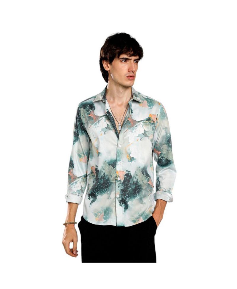 Men's Jungle Green Faded Bloom Shirt