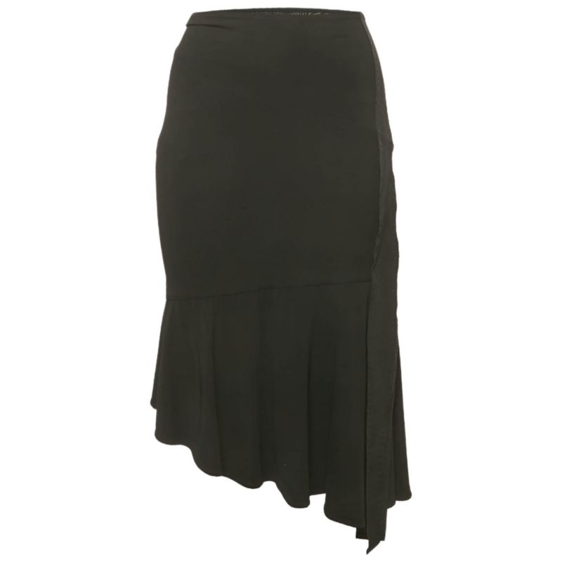 Women's Black Jersey Flared Short Skirt