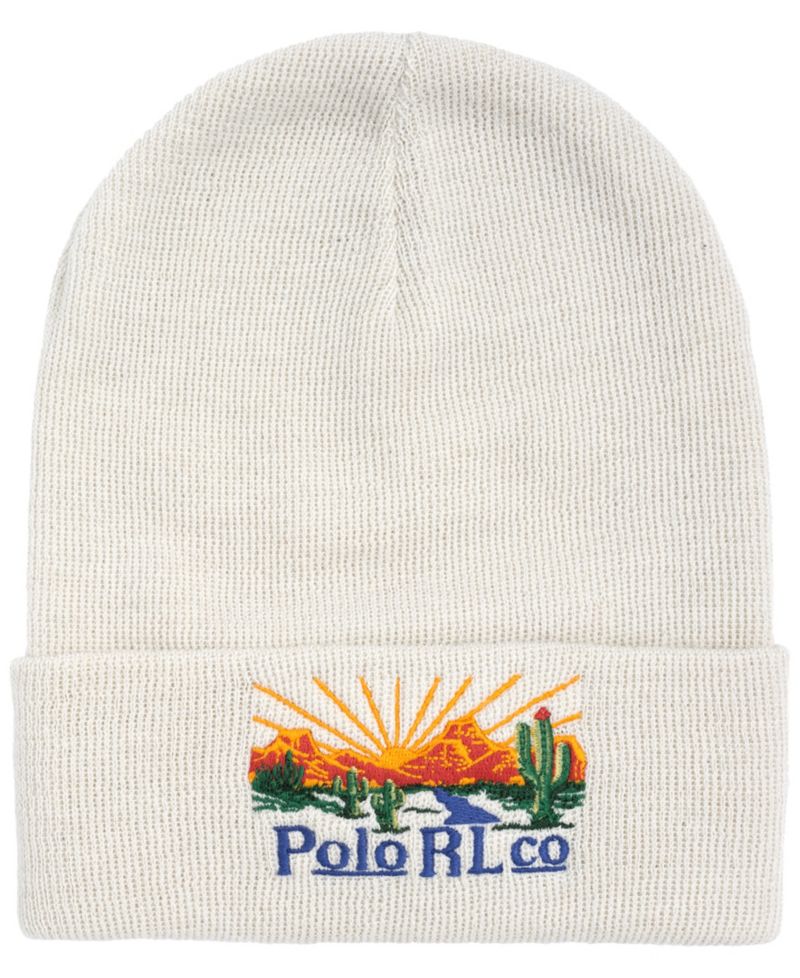 Men's Desert Embroidered Polo Beanie