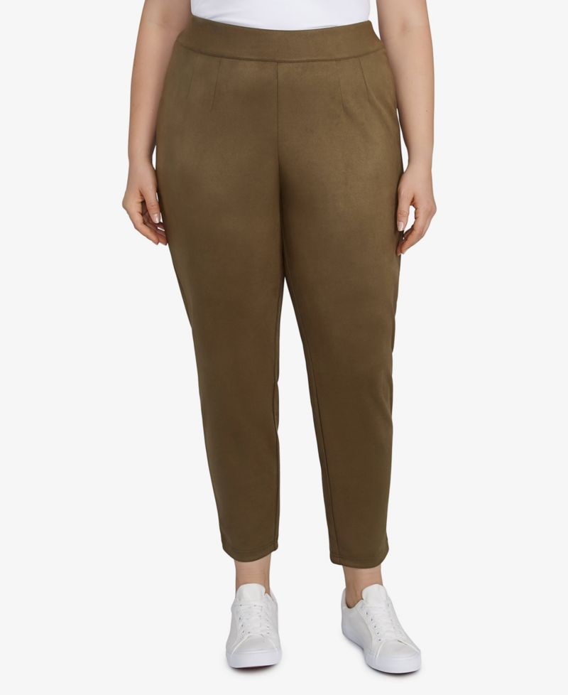 Plus Size Spice It Up Solid Faux Suede Pants