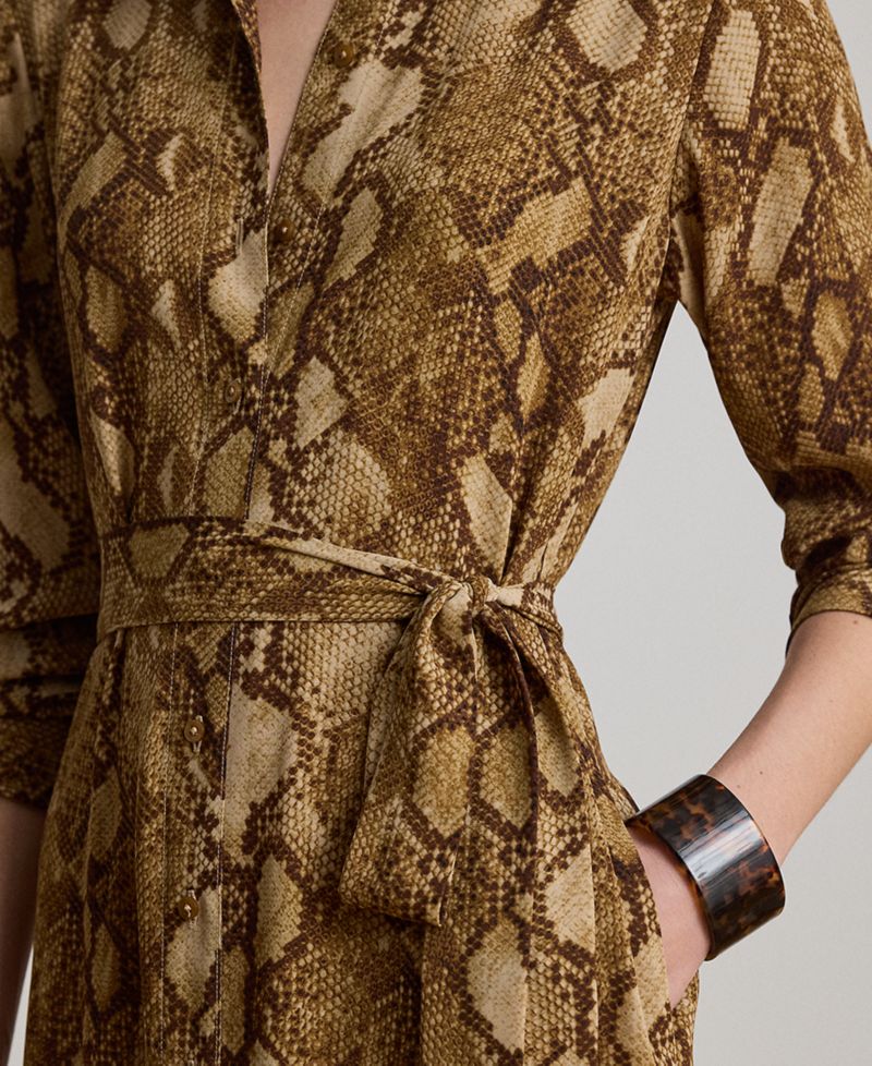 Women's Collared Long-Sleeve Shirt Dress