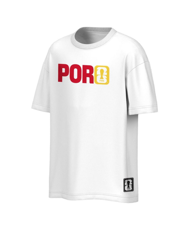 Men's White Portugal National Team FIFA World Cup 2026 Livery Oversized 2-Hit T-Shirt