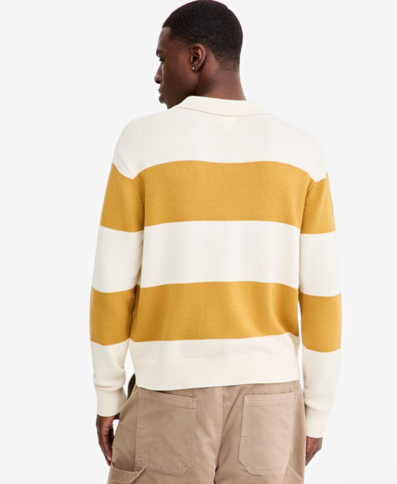 Men's Elio Long-Sleeve Striped Polo Shirt