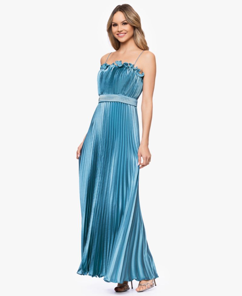 Women's Spaghetti Strap Pleated Ball Gown