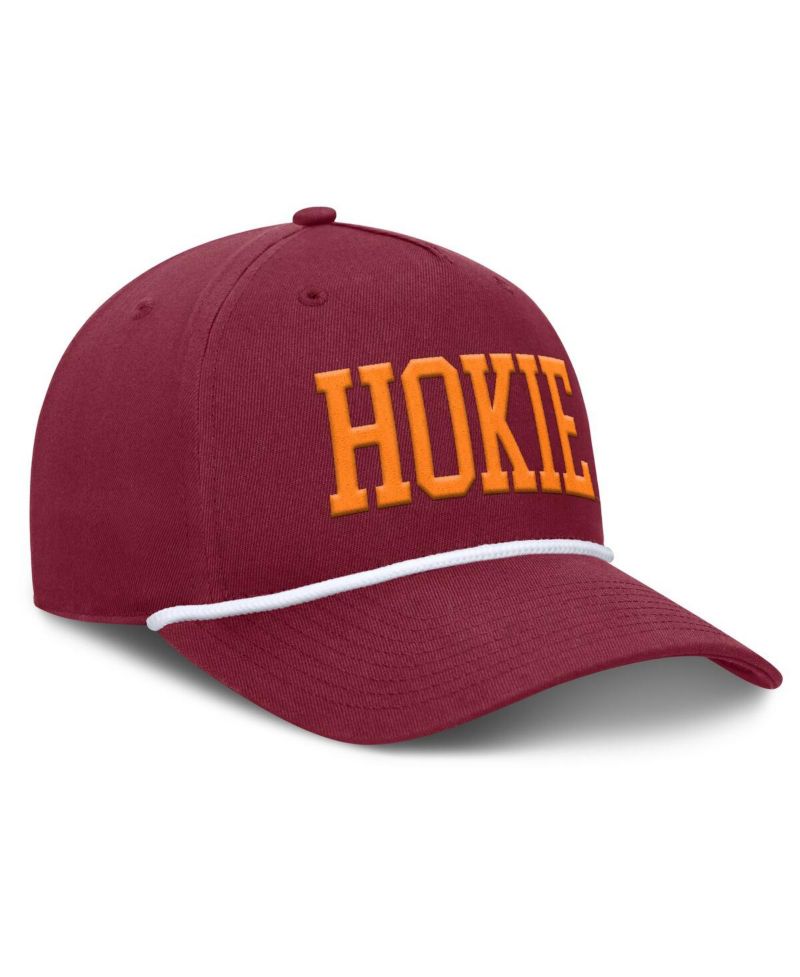 Men's Maroon Virginia Tech Hokies Foul Ball Rope Adjustable Hat