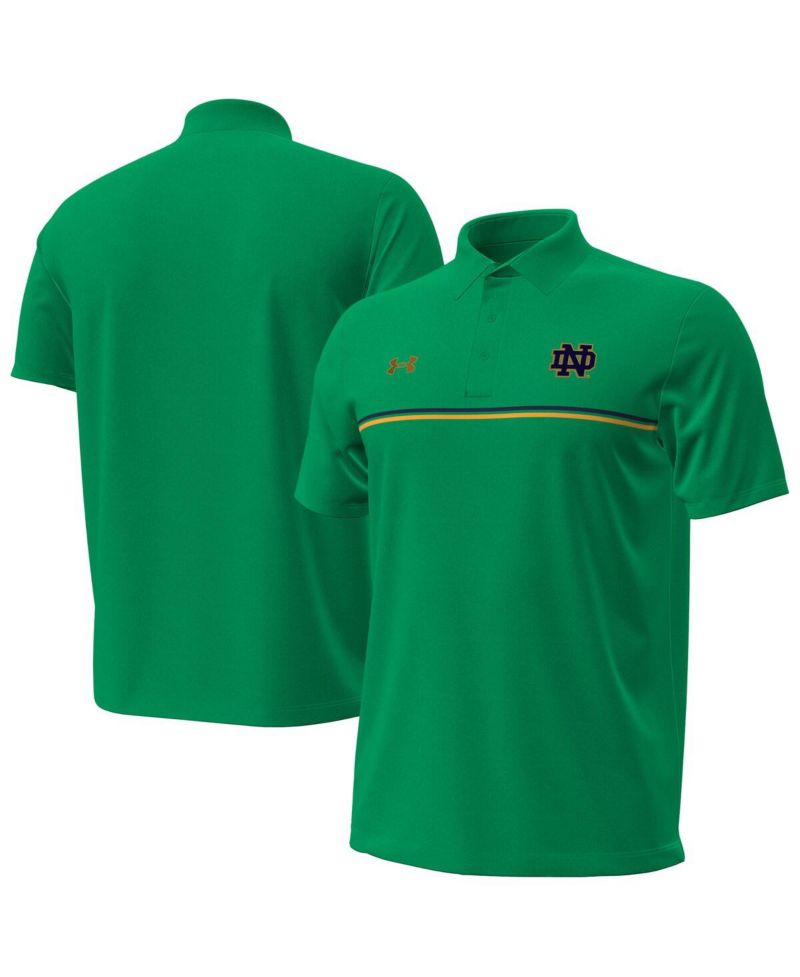 Men's Green Notre Dame Fighting Irish Performance Drive Chest Stripe Polo Shirt