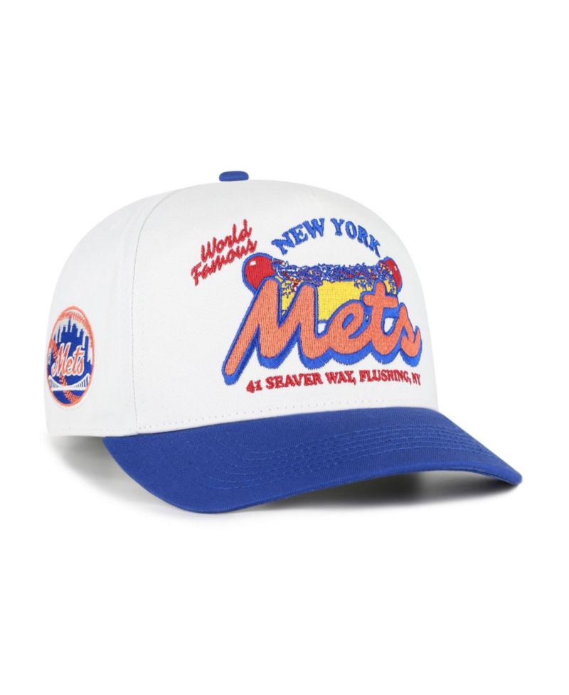 Men's '47 White/Royal New York Mets Glizzy Collection Hitch Adjustable Hat