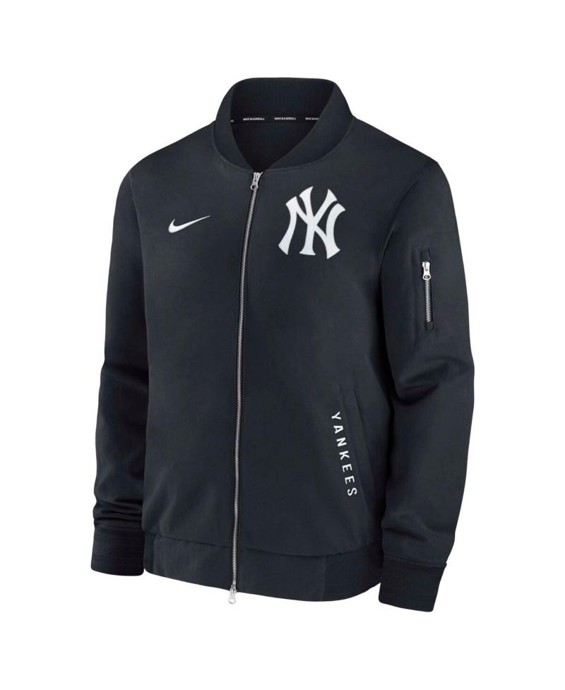 Men's Navy New York Yankees Authentic Collection Dugout Full-Zip Bomber Jacket