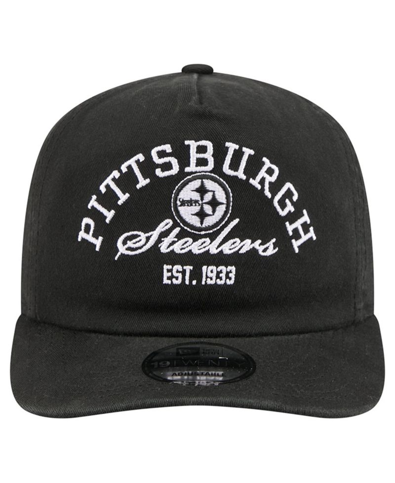 Men's Black Pittsburgh Steelers Stacked 19TWENTY Adjustable Hat