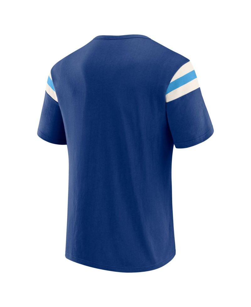 Darius Rucker Collection By Men's Royal Kansas City Royals Distressed Sleeve Stripe T-Shirt