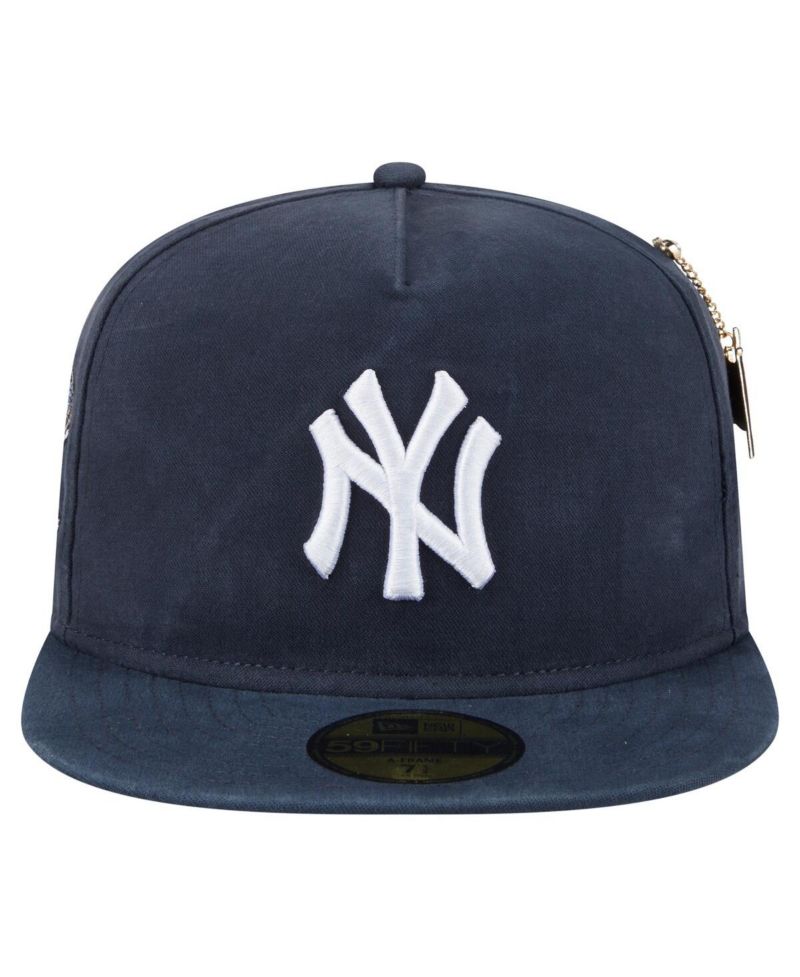 Men's Navy New York Yankees Championship Side Flag A-Frame 59FIFTY Fitted Hat