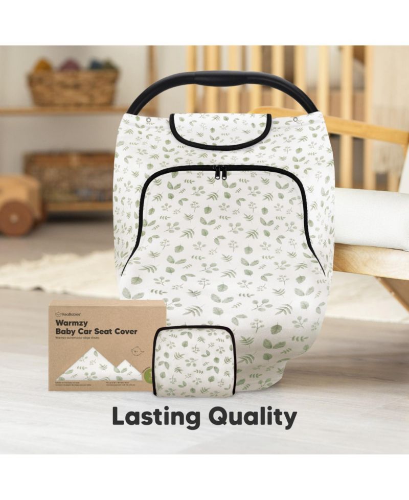 Warmzy Baby Car Seat Cover, Universal Stretch Fit Infant Carseat Covers for Babies, Winter Carseat Canopy