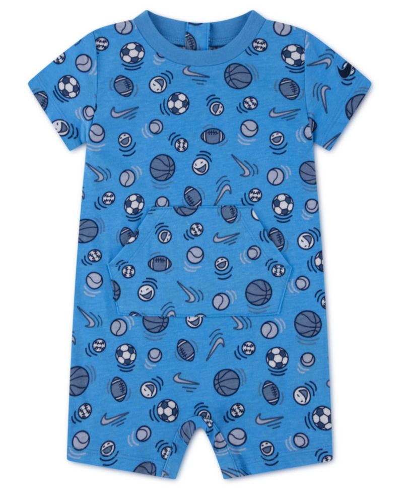 Baby Boys' Sport Ball Crewneck Printed Romper