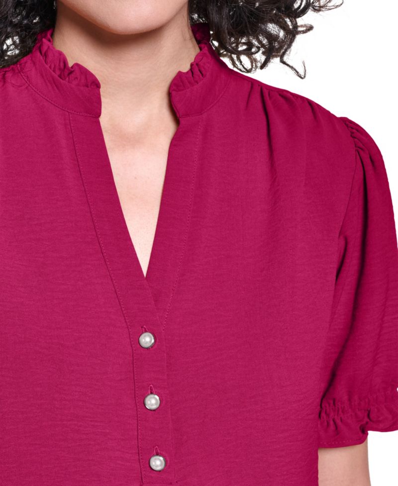 Women's V-Neck Short-Sleeve Blouse