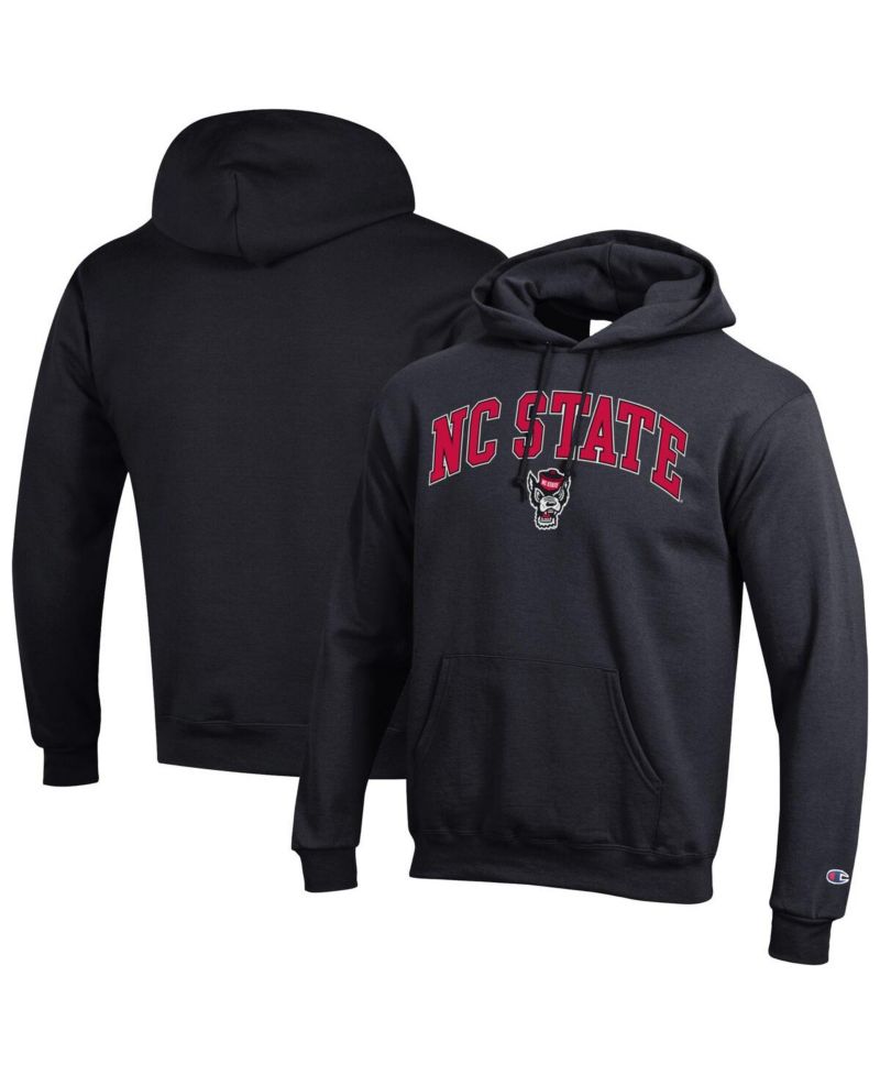 Men's Scarlet NC State Wolfpack Arched Logo Fleece Pullover Hoodie