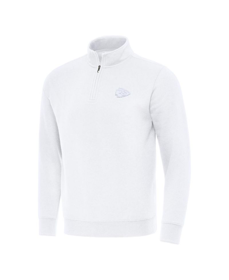 Men's White Kansas City Chiefs Victory Quarter-Zip Sweatshirt