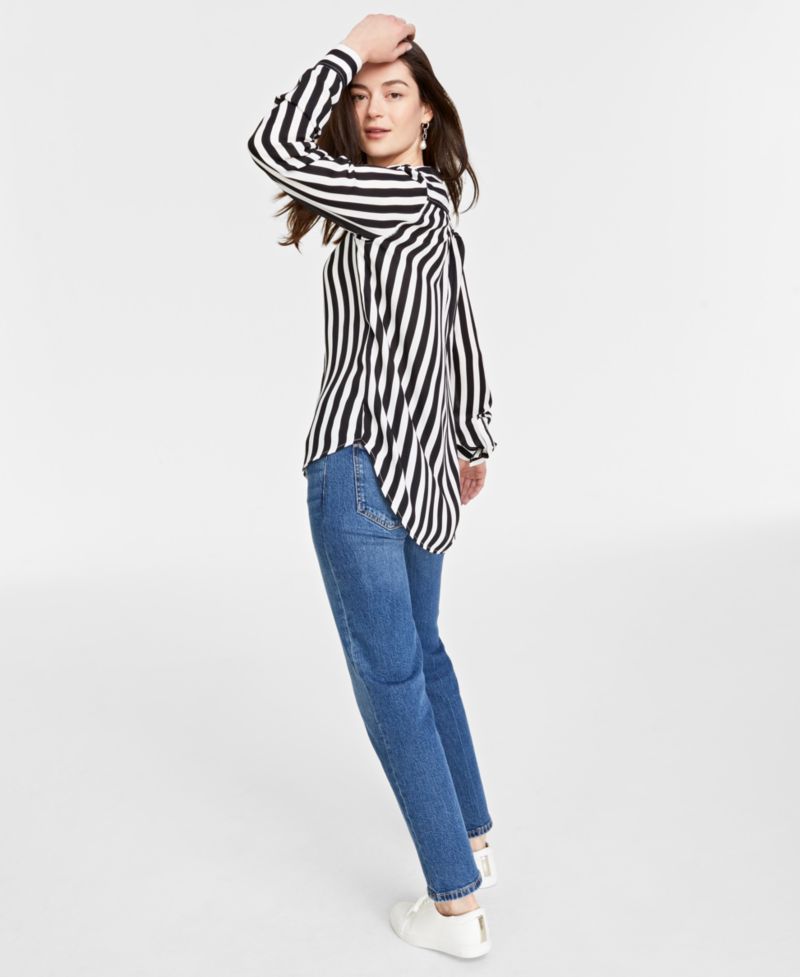 Trendy Plus Size Button-Front Crepe Shirt