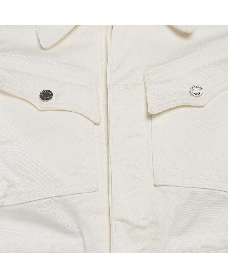 Women's Pre-Owned Zadig and Voltaire White Cotton Drill Button Front Kimi Jacket