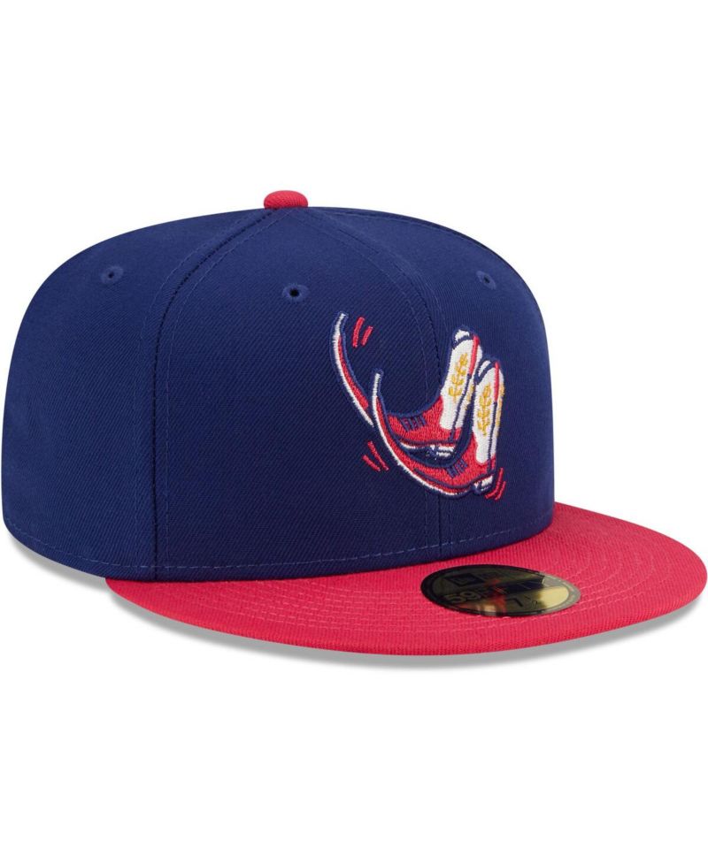 Men's Navy, Coral Pointy Boots de Amarillo Copa De La Diversion 59FIFTY Fitted Hat